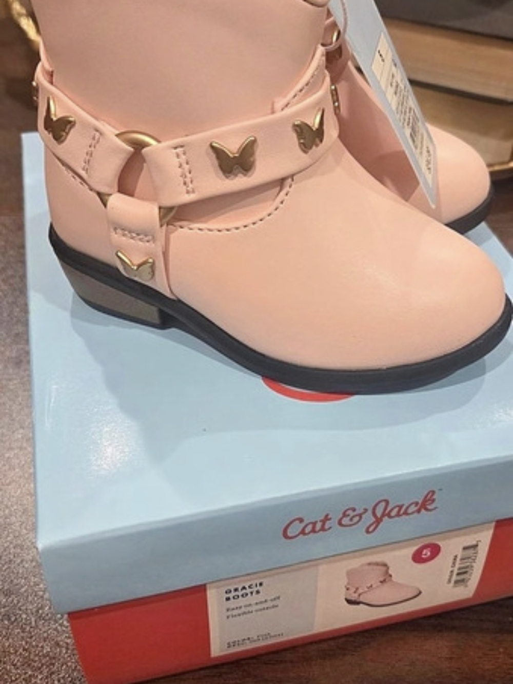 Cat & Jack Gracie Boots Pink Toddler US 5 NWT